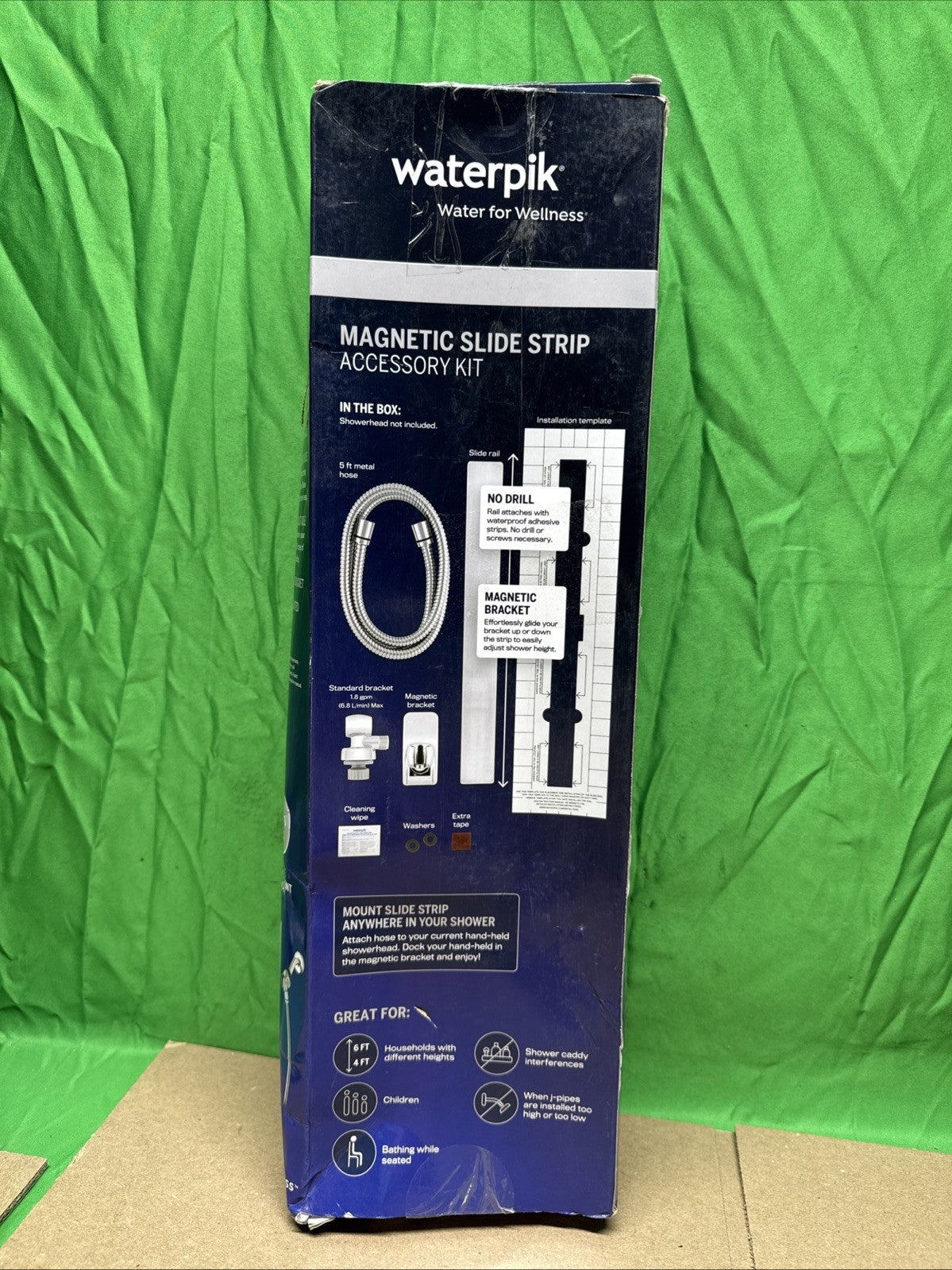 Waterpik 18 in. Magnetic Shower Slide Strip Accessory Kit in Chrome