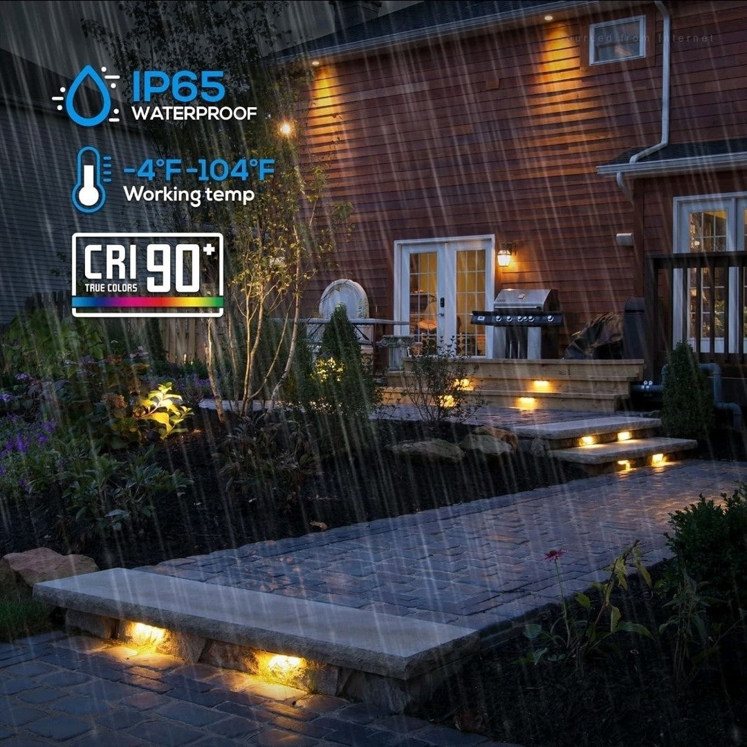 4 Pack LEONLITE 7 Inch LED Hardscape Lighting, Update Retaining Wall Lights, LED