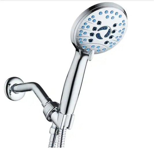 8-Spray Patterns 2.5 GPM 4.5 in. Wall Mounted Dual Shower Head New