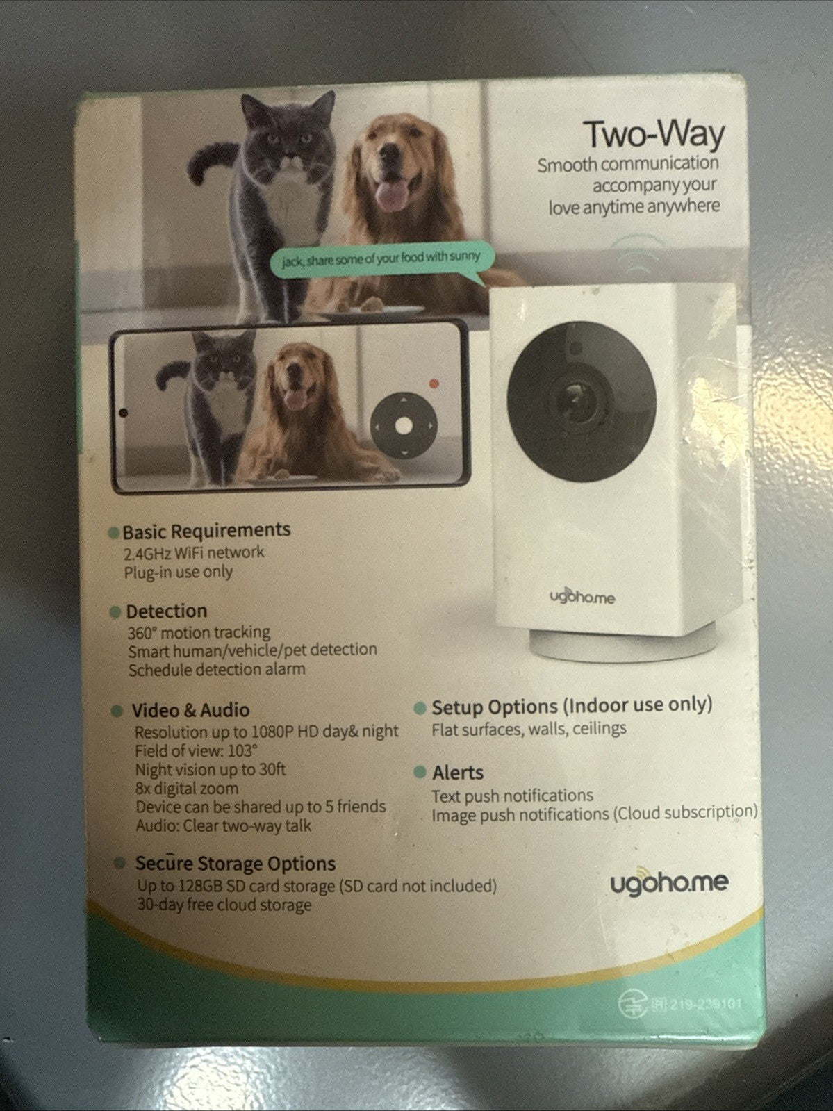 My Guard Smart 1080P Indoor Wifi Two Way Communication Security Camera NEW