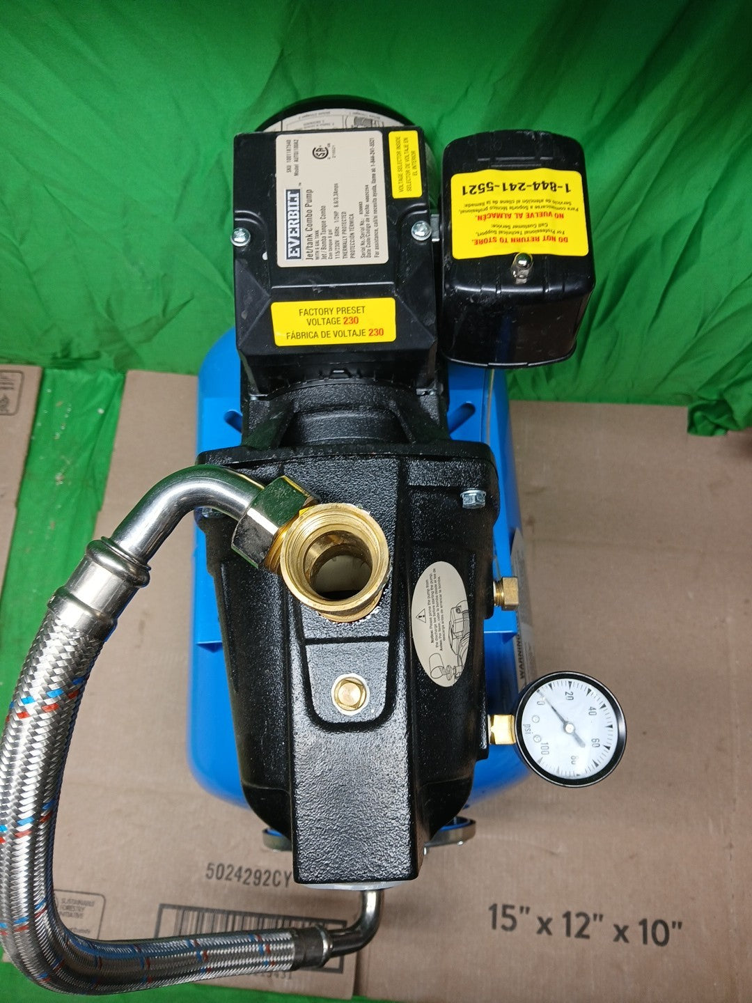 Everbilt 1/2HP Jet Pump/Tank Combo Cast iron with 6 Gallon Tank Used Excellent