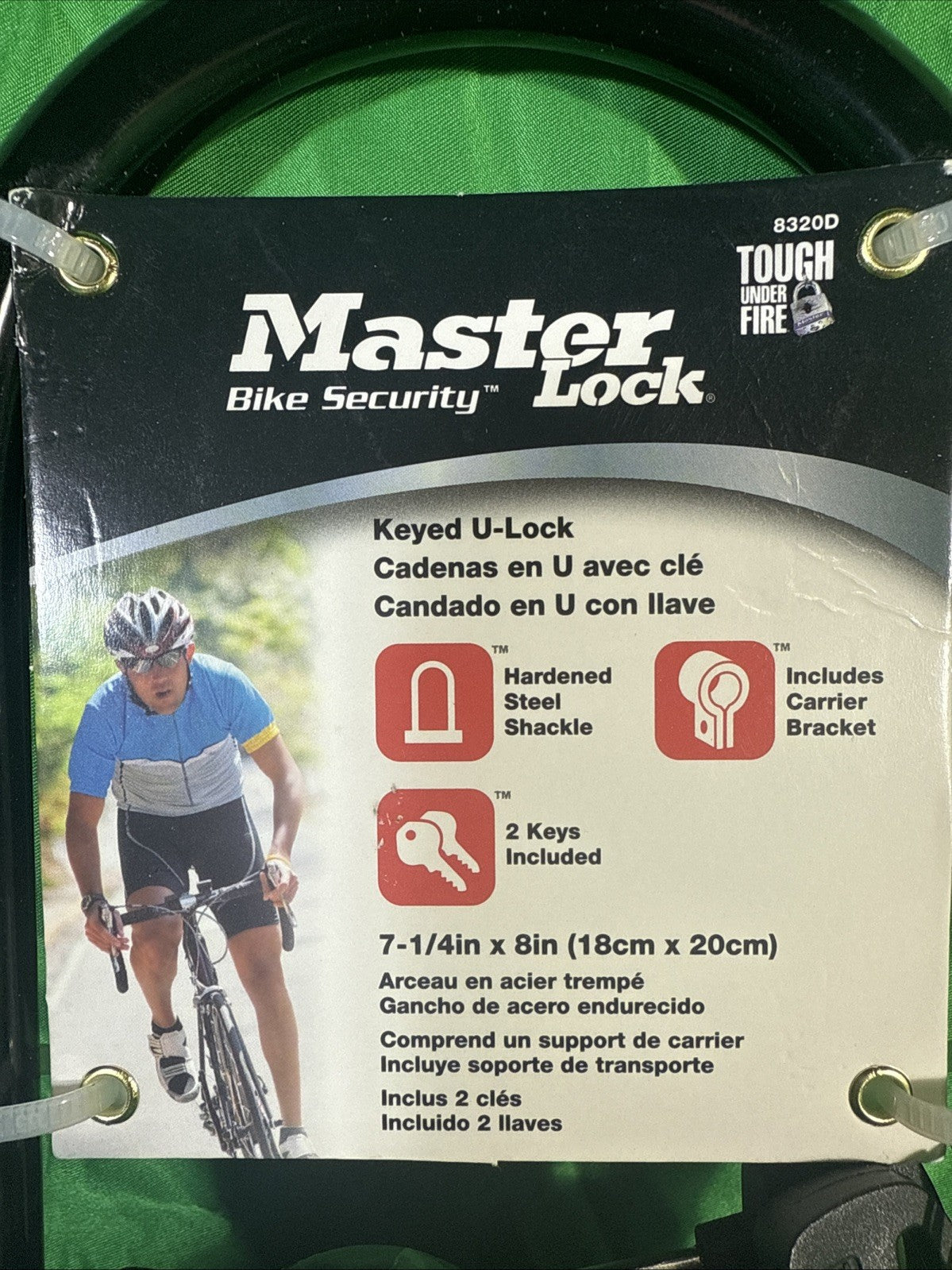 Master Lock Bicycle Security Hardened Steel U-Lock + Carrier Bracket Black New