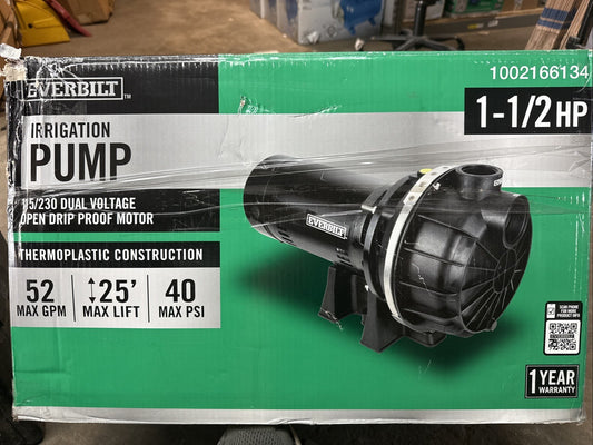 Everbilt Lawn Irrigation Pump Plastic 1.5HP HDLS15P PARTS ONLY