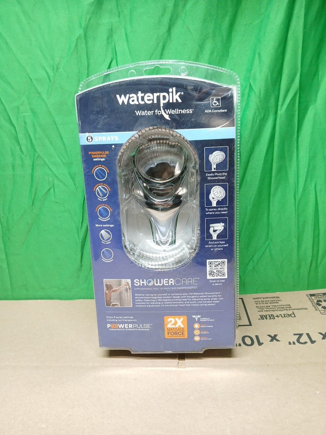 Waterpik Hand Held Shower Head Chrome 180-Degree 5-Modes QBS-563MEB