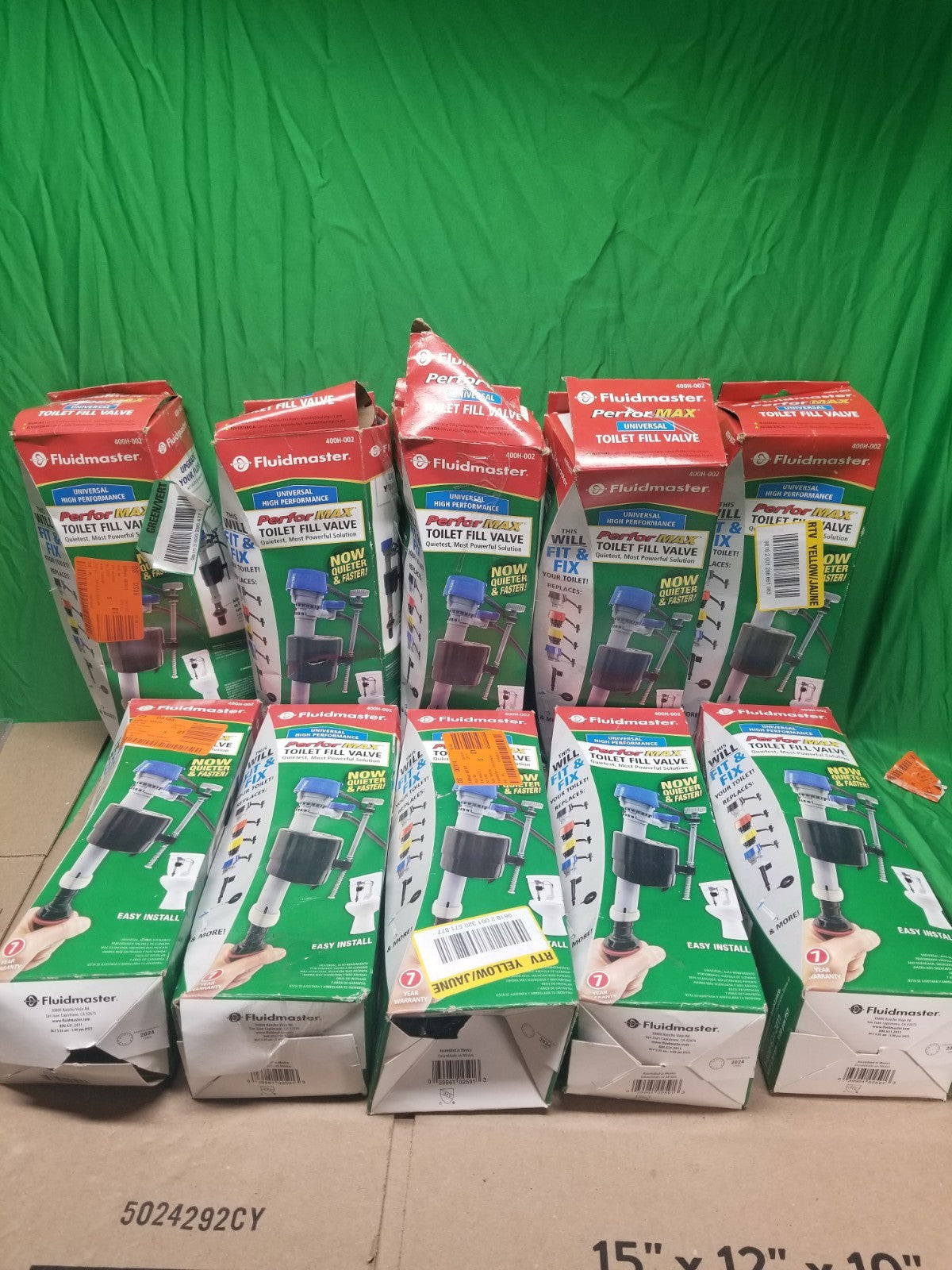 LOT OF 10 Fluidmaster 400H-002 Performax Universal Toilet Fill Valve
