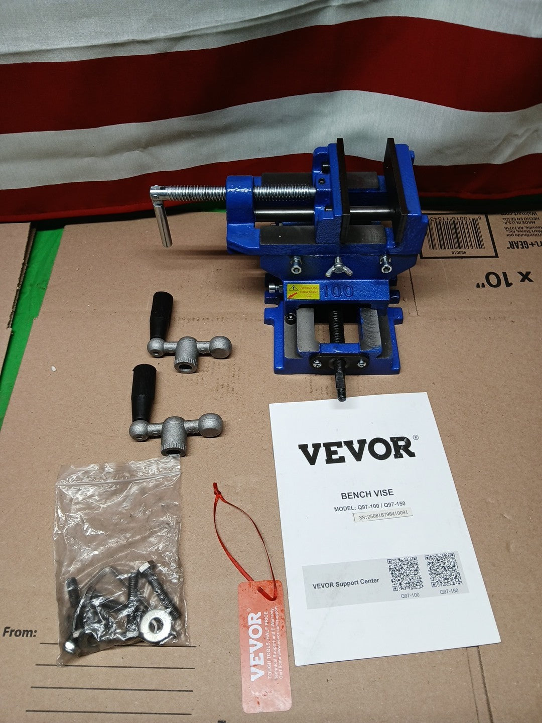 VEVOR Cross Slide Drill Press Vise, 4 Inch Jaw Width, 2 Way X-Y Axis Bench Vise,