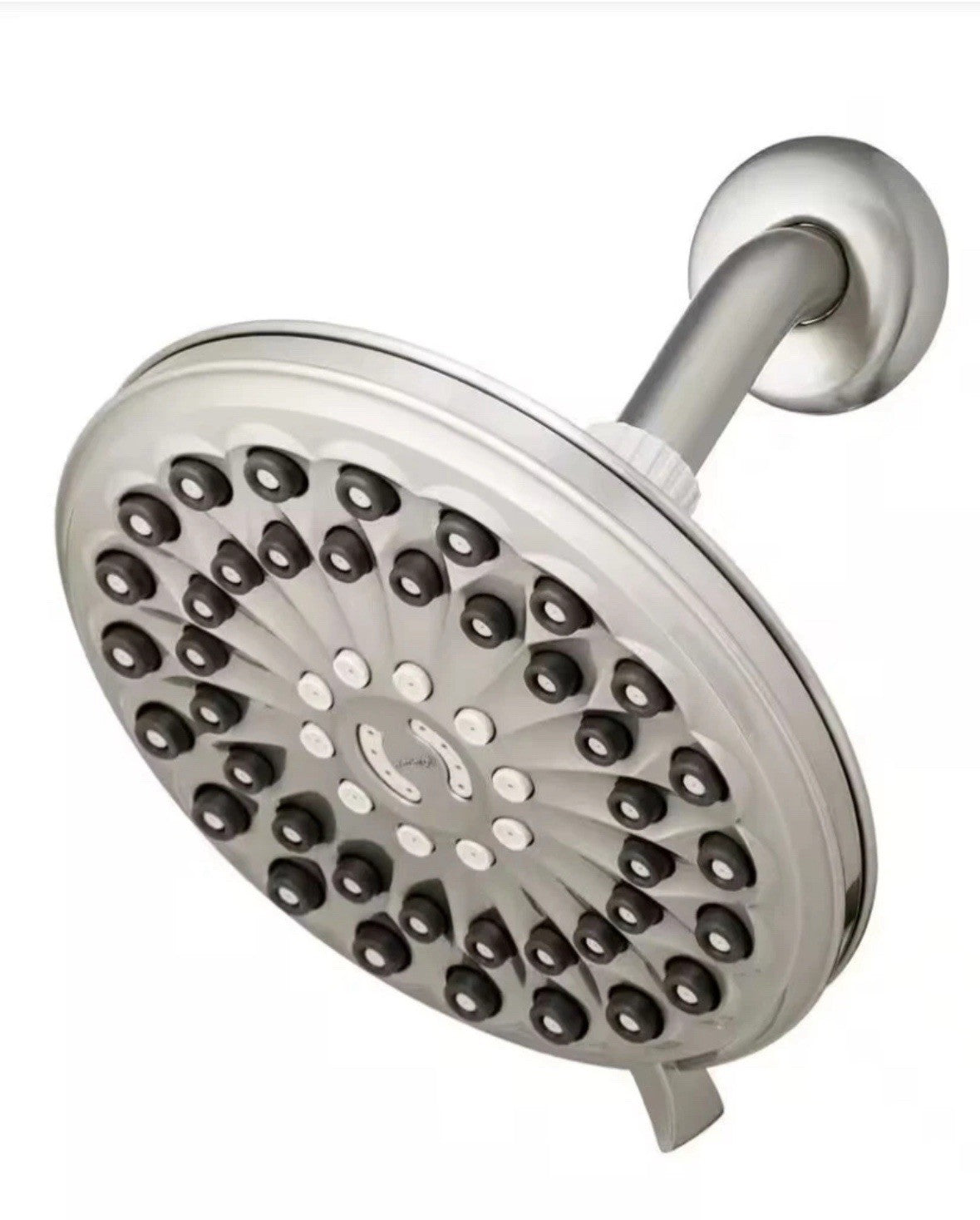 6-Spray Patterns 7 in Drencher Wall Mount Adjustable Shower Head Brushed Nickle