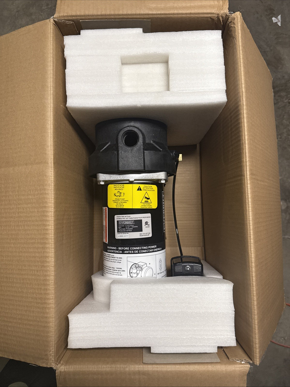 Everbilt 1/2 HP Shallow Well Jet Pump 1011677535.  **Read  Description***