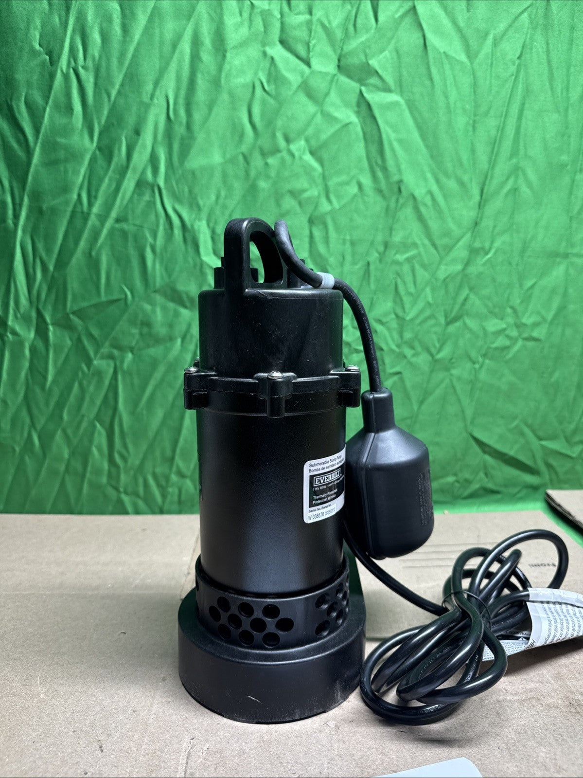 Everbilt 1/4 HP Aluminum Sump Pump w/ Tether Float Switch HDSP25W NEW OPEN BOX.