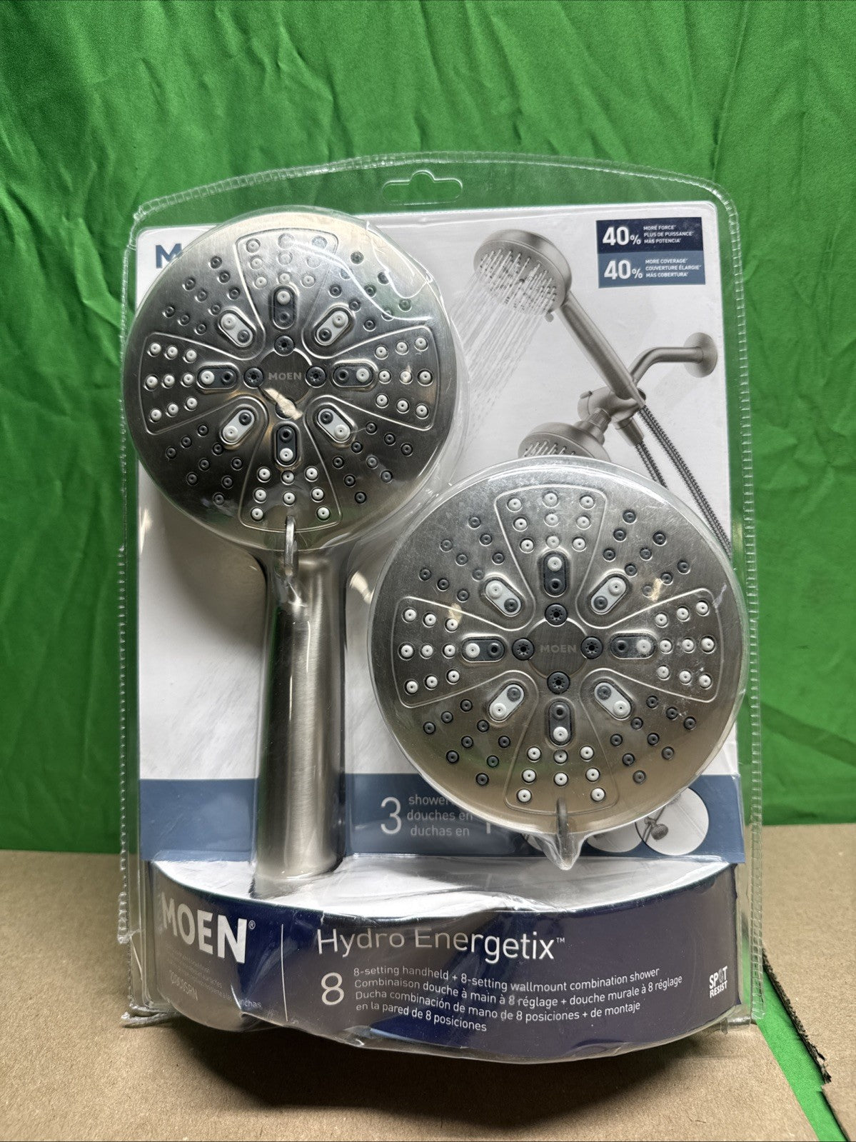 MOEN HydroEnergetix Dual Tub and Handheld Shower Head in Brushed Nickel