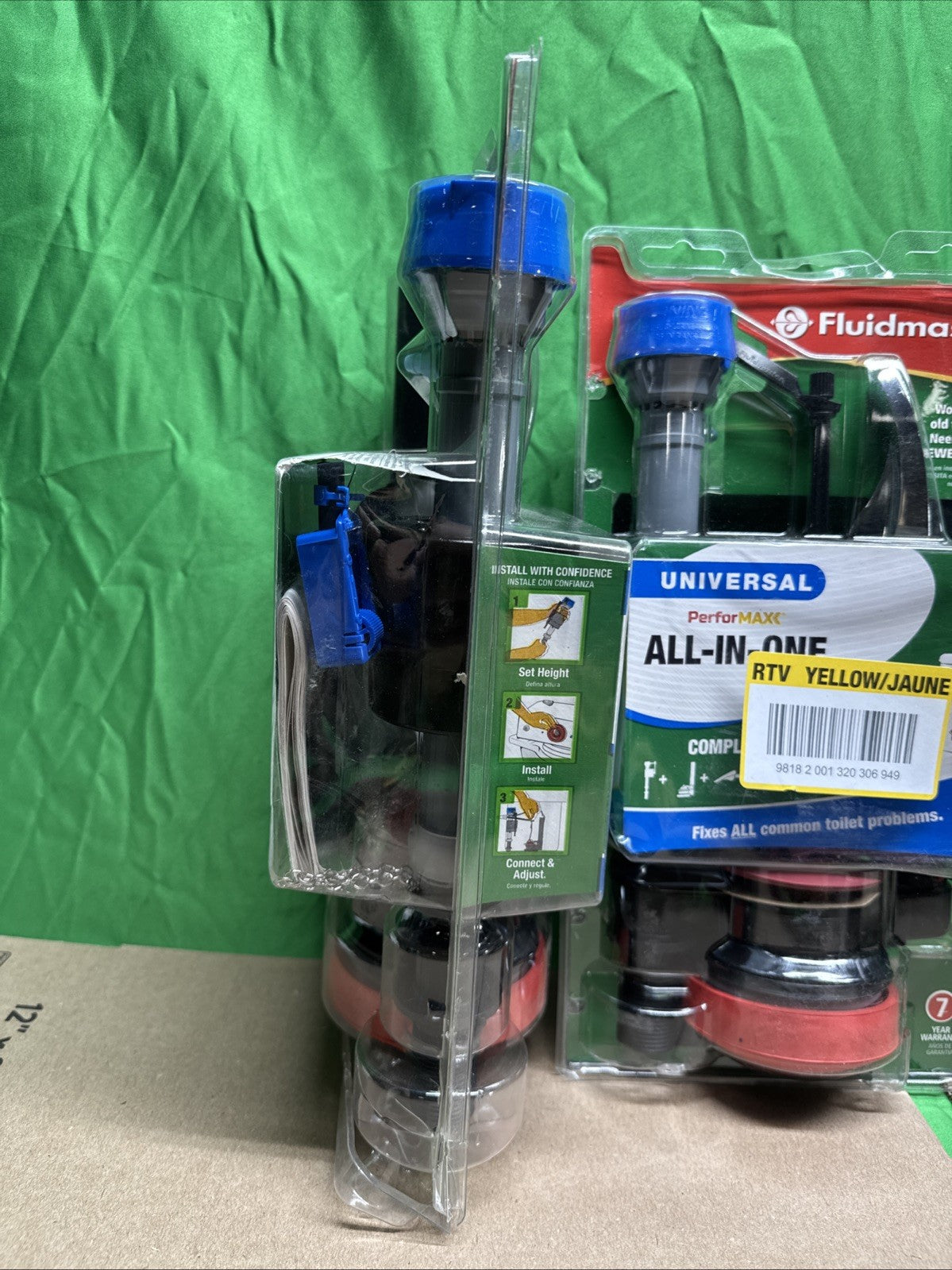 LOT OF 2 Fluidmaster Universal Complete Toilet Repair Kit 10" H 400ARHRK. NEW