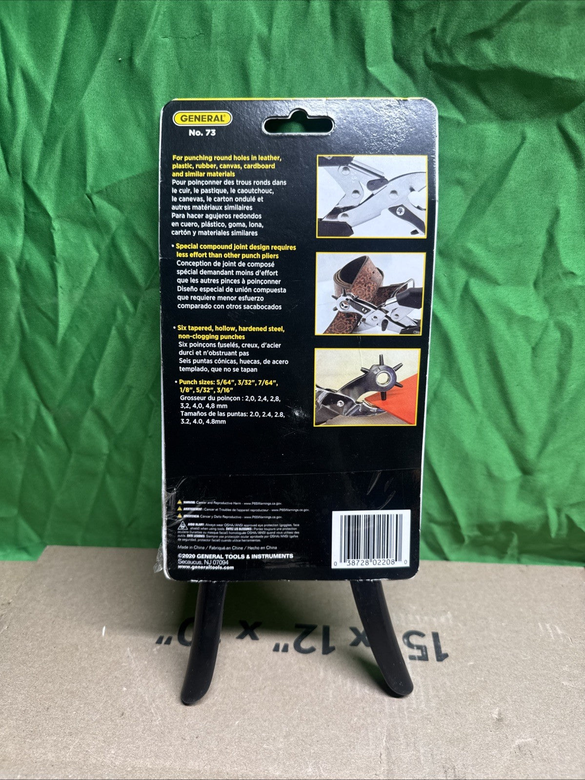 General Tools Revolving Punch Pliers 73 - 6 Multi-Hole Sizes For Leather, Rubber