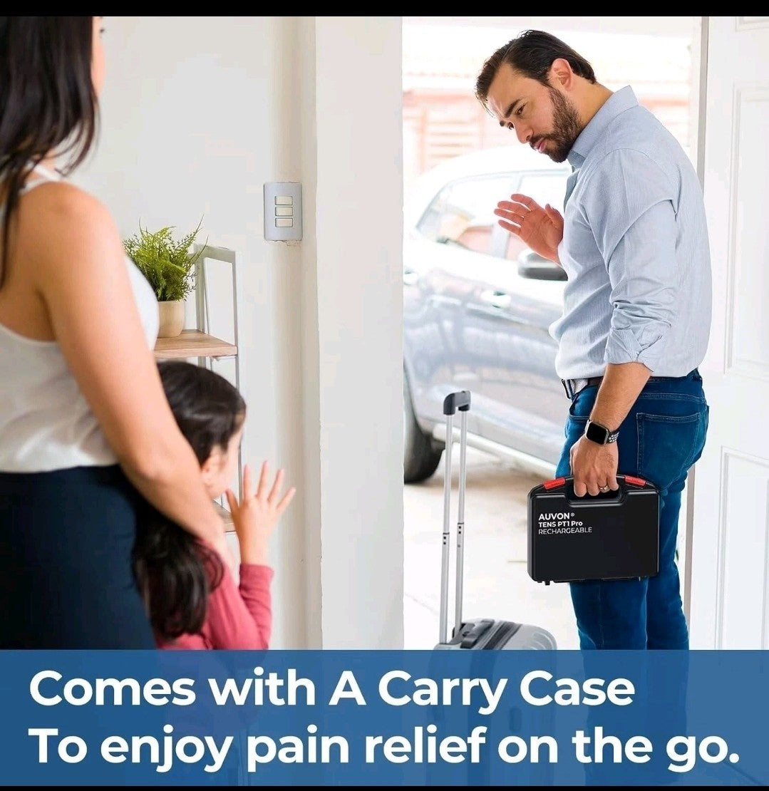 AUVON Rechargeable Digital TENS Unit Muscle Stimulator with 600 mAh Battery,...