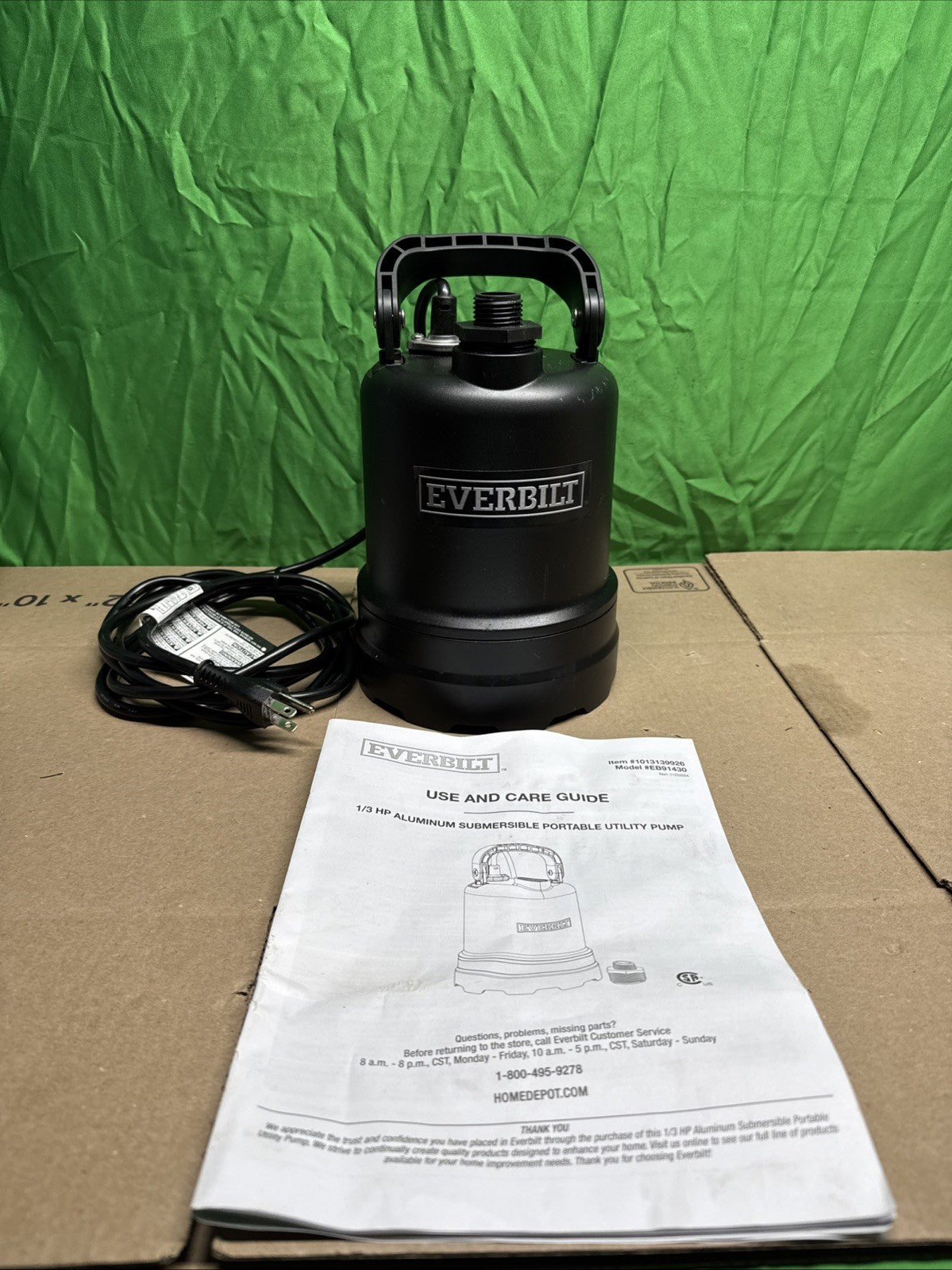 Everbilt 1/3 HP Submersible Aluminum Utility Pump