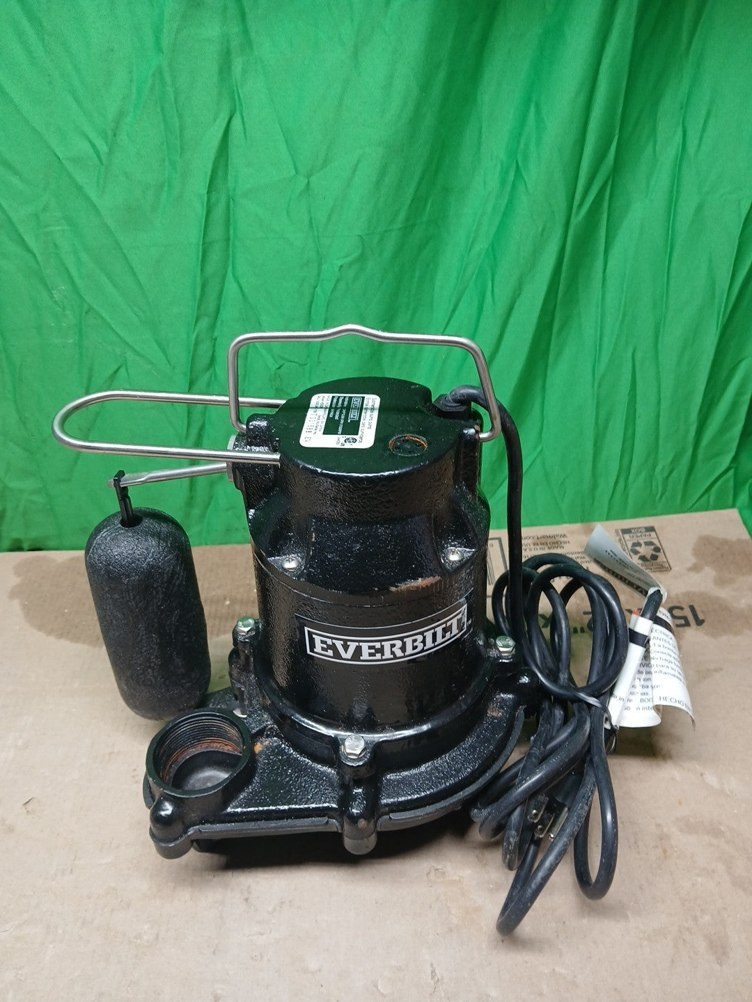 Everbilt 1/3 HP Cast Iron Submersible Sump Pump USED