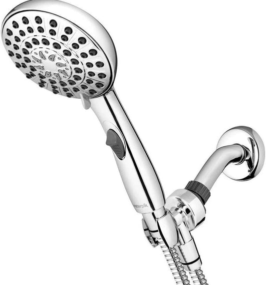 Waterpik 6-Spray 4.8 in. Wall Mount Handheld Adjustable Shower Head. Chrome, NEW