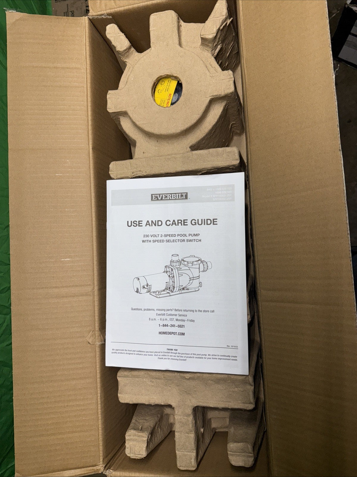 Everbilt 1 HP Pool Pump InGround  2 Speed 230V (Model SPP10002-2SP) NEW OB