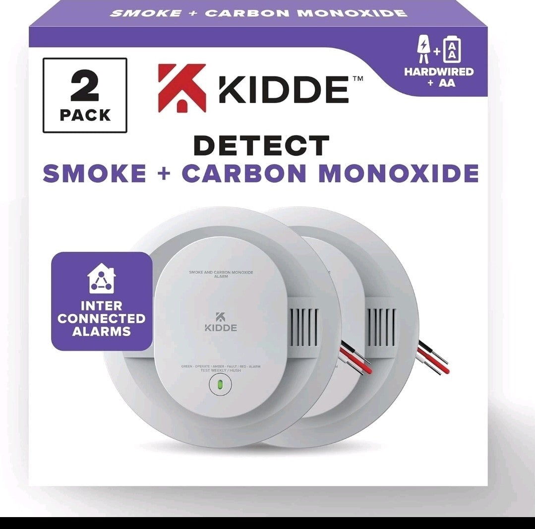 2 PACK! Kidde Hardwired Smoke & Carbon Monoxide Detector, AA Battery 2X 30CUAR