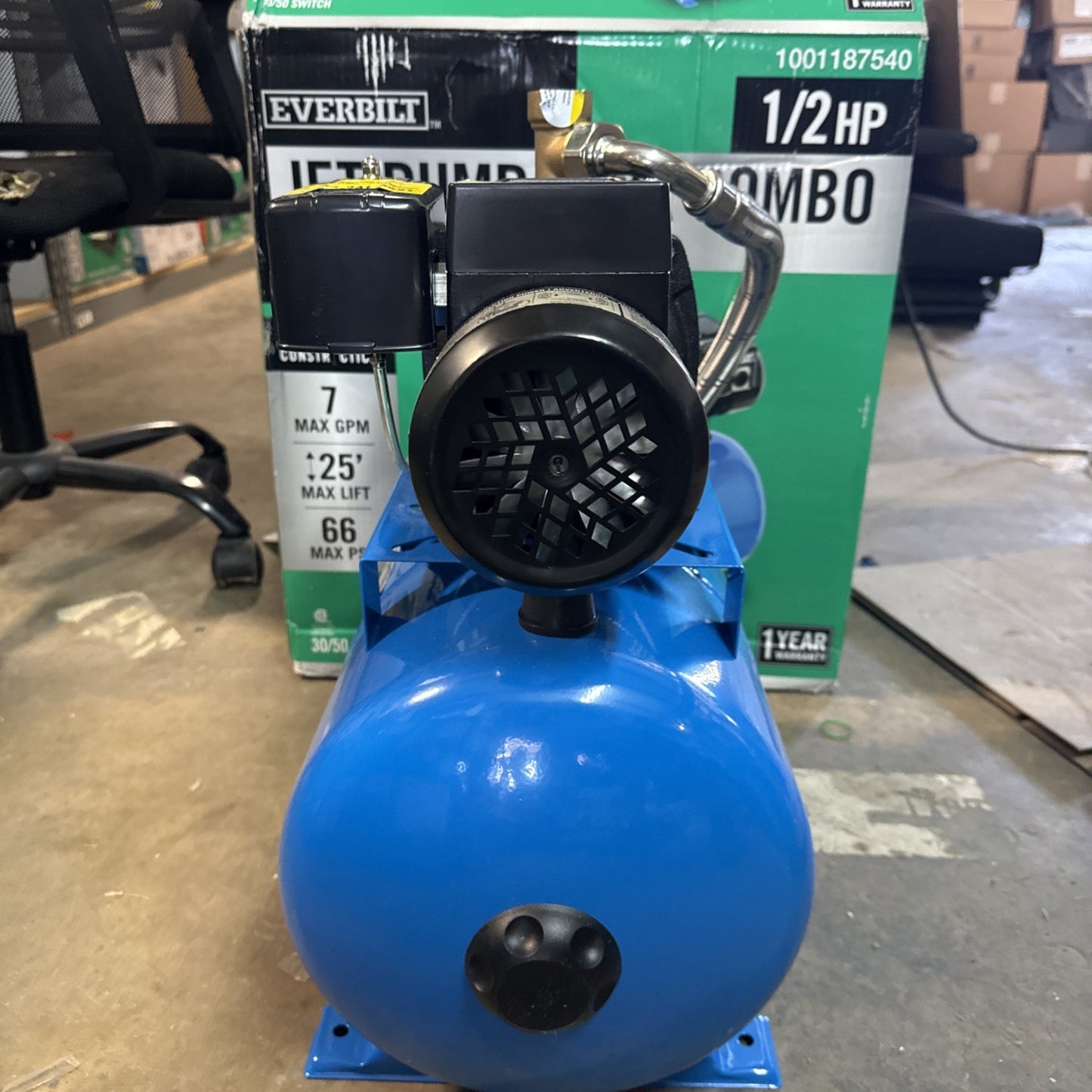 Everbilt 1/2HP Jet Pump/Tank Combo Cast iron with 6 Gallon Tank New OB