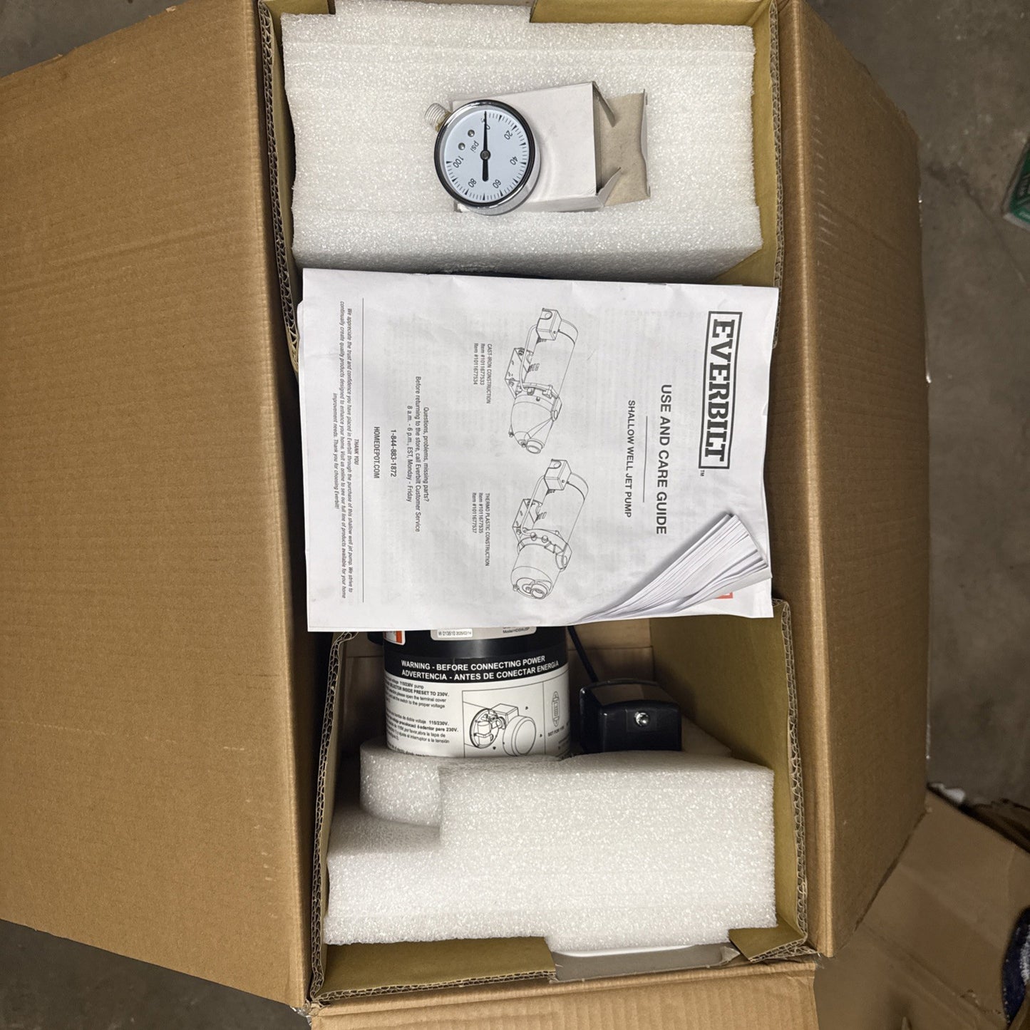 Everbilt 1/2 HP Shallow Well Jet Pump 1011677535 Read Description