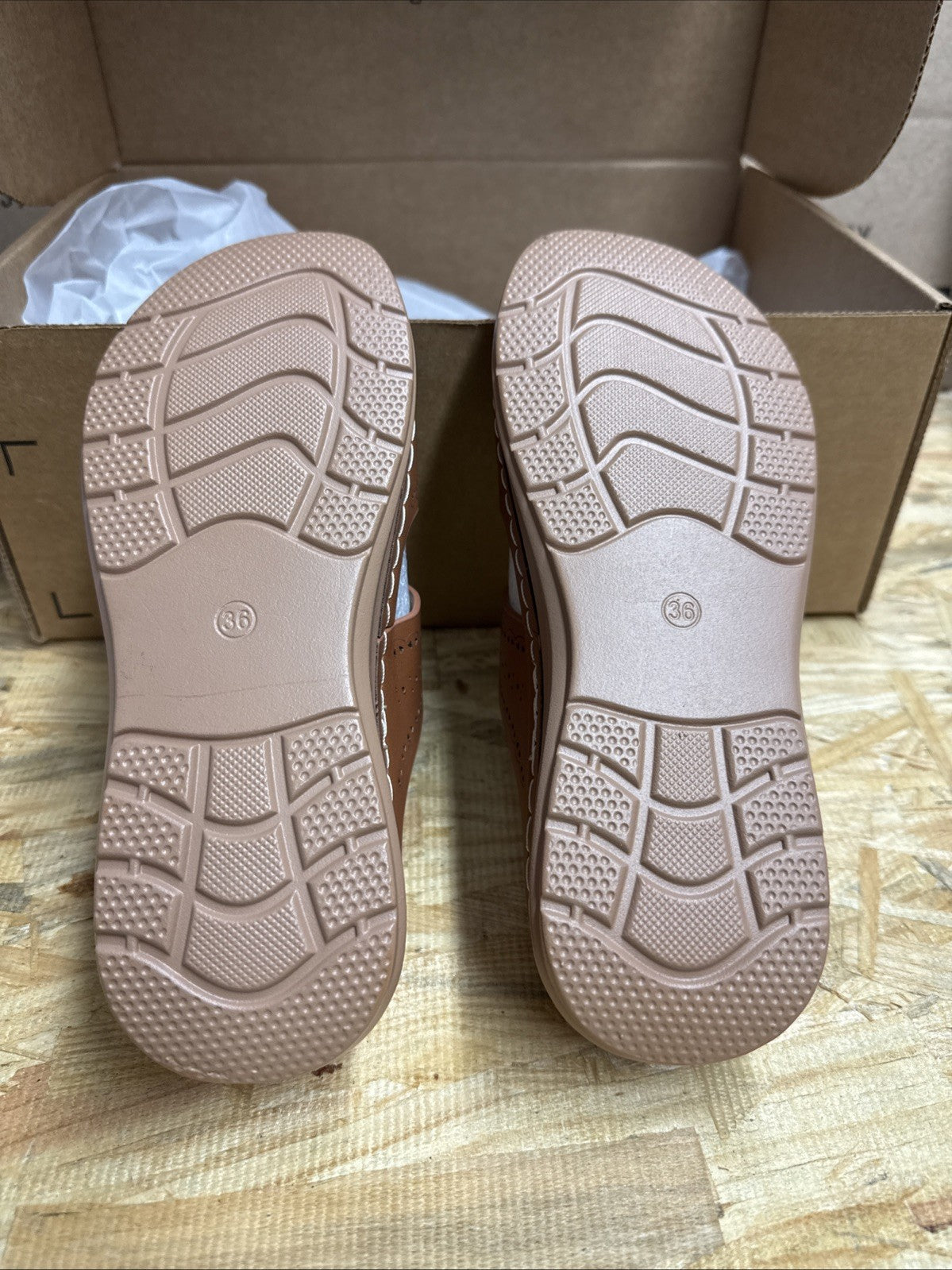 SHIBEVER Comfortable Wedge Sandal Open Toe Slip On Size 38 US 7.5