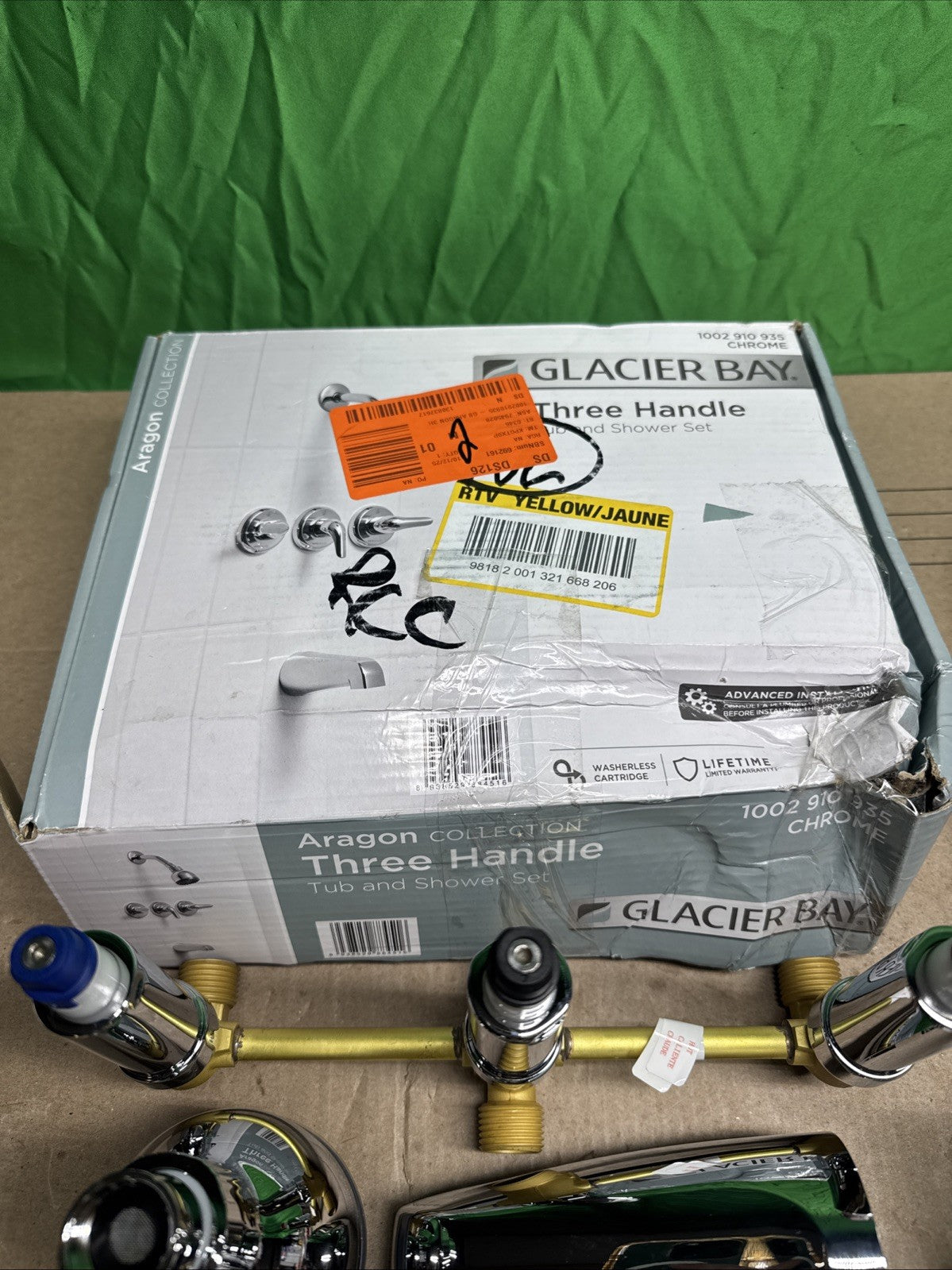 Glacier Bay Aragon 3-Handle 1-Spray Tub and Shower Faucet Chrome Valve C2