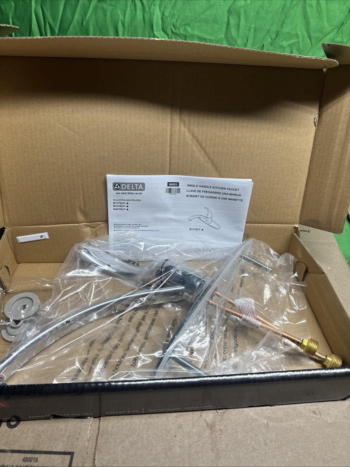 Delta Faucet Foundations Single-Handle Kitchen Faucet, Chrome B1310LF Open Box