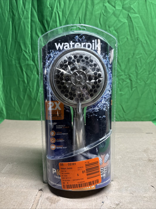Waterpik PowerPulse Massage Hand Held Shower Head Brushed Nickel 7 Settings