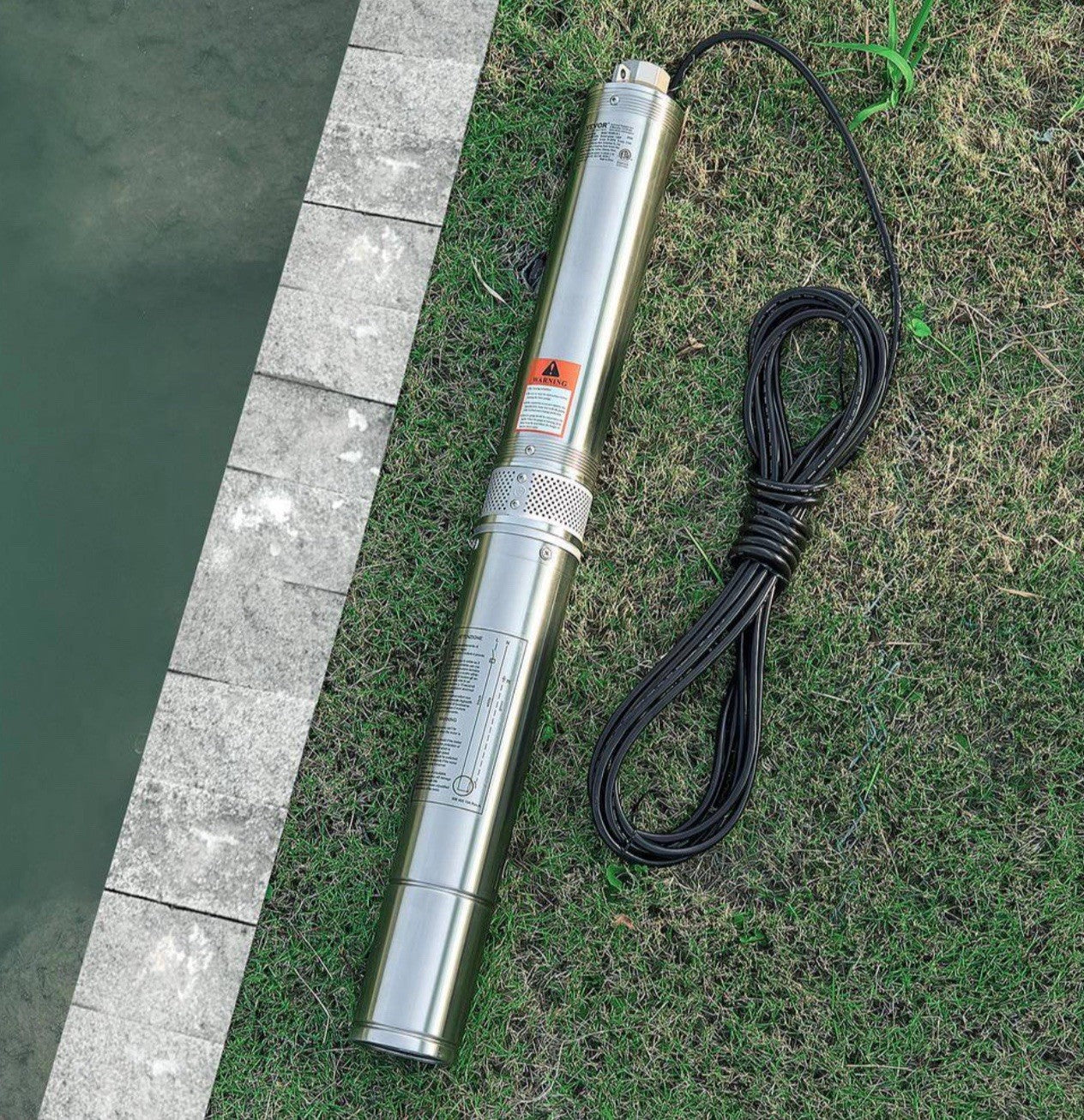 VEVOR Deep Well Pump 1.5HP 31.7 GPM 267FT head 32 FT cord stainless steel