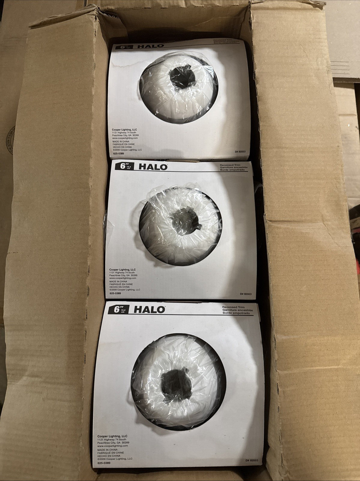 HALO 6" White Recessed Ceiling Light Trim with Adjustable Eyeball 6PK TRIM ONLY