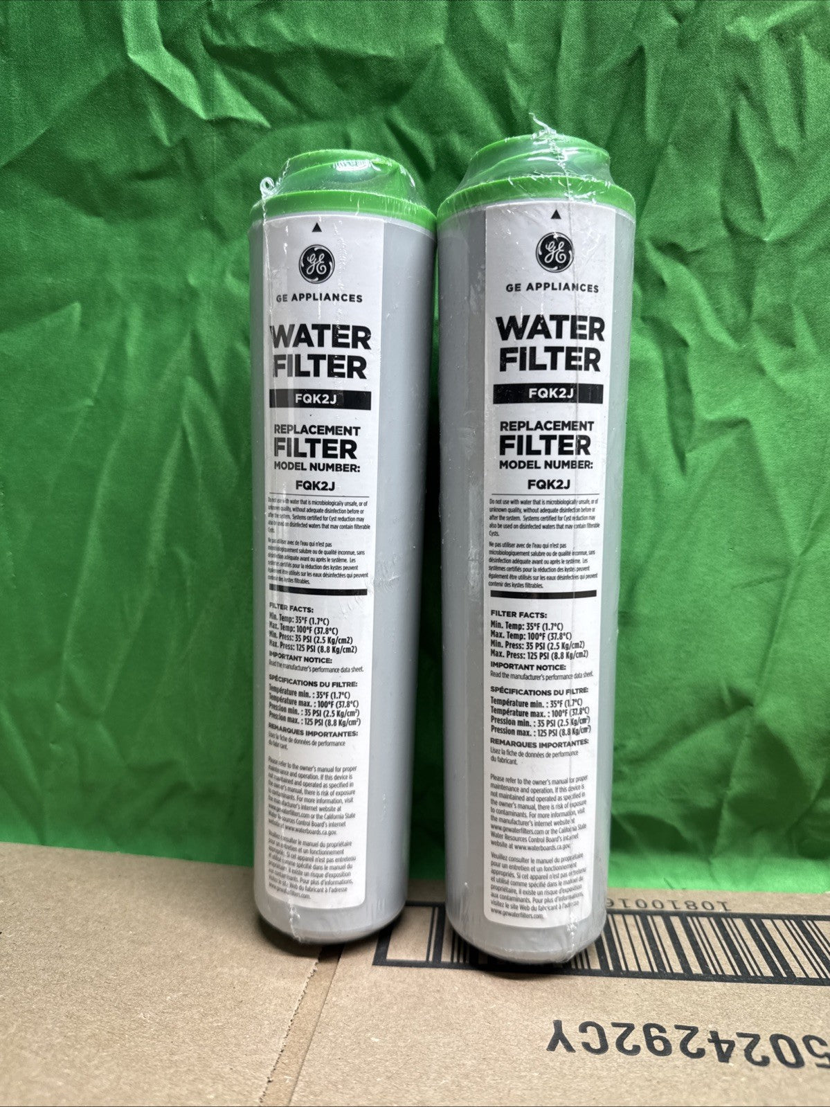 2 Pack GE FQK2J Dual Flow Replacement Under Sink Water Filters (New Sealed)