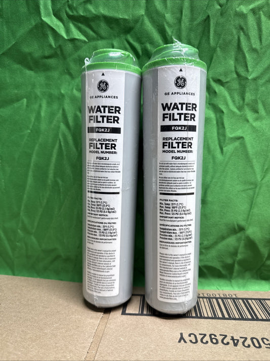 2 Pack GE FQK2J Dual Flow Replacement Under Sink Water Filters (New Sealed)