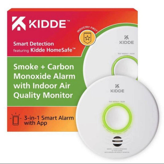 Smart Hardwired Smoke and Carbon Monoxide Detector, Indoor Air Quality Monitor a