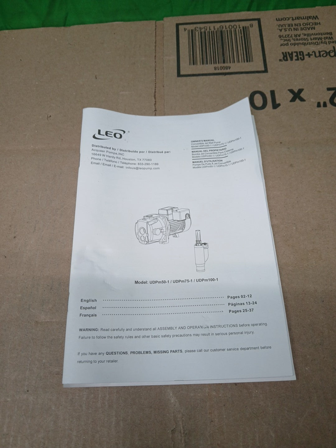 LEO3/4 HP 115/230-Volt Cast Iron Convertible Jet Pump NEW OPEN BOX