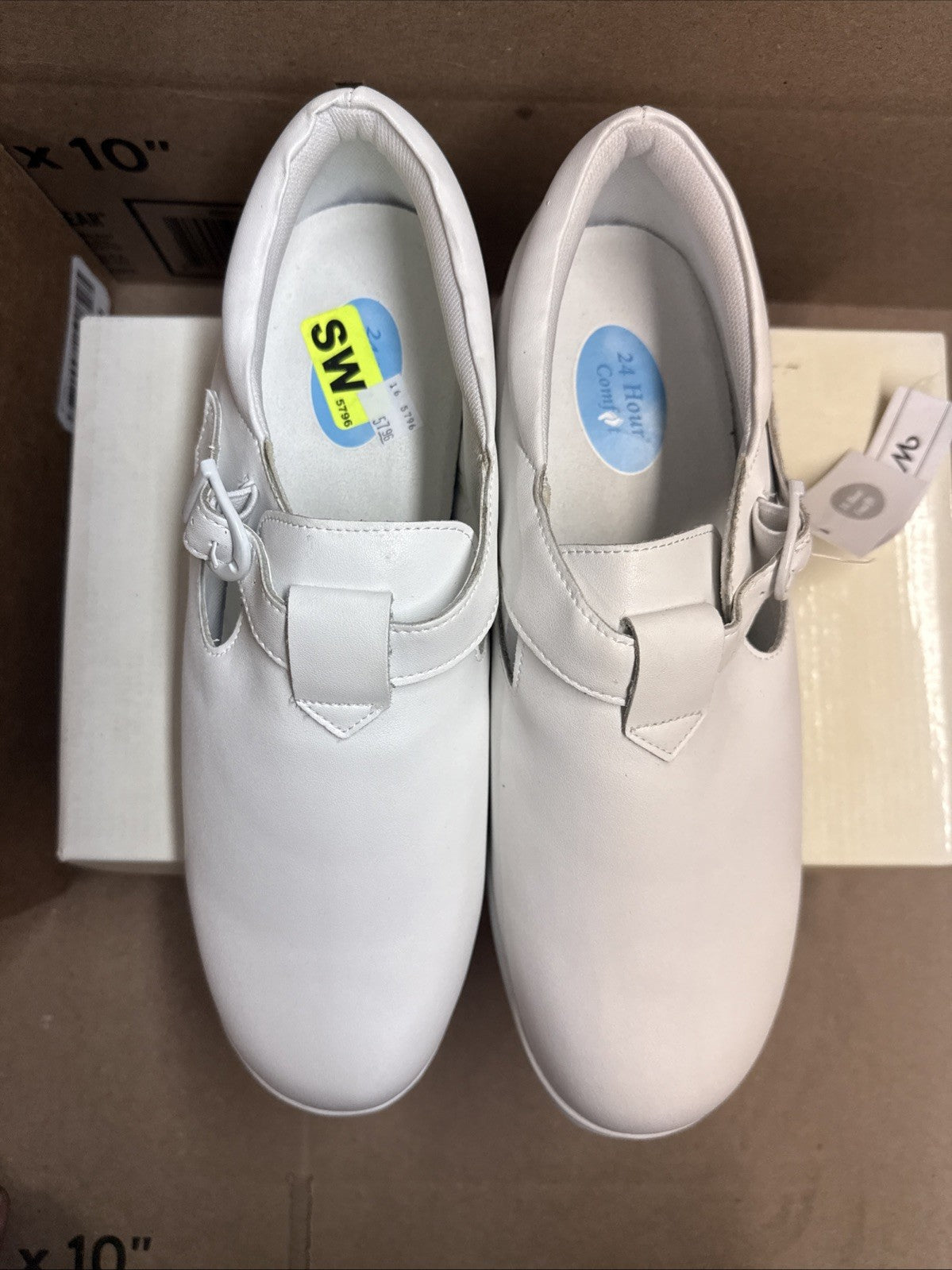 24 HOUR COMFORT Willa Women's Wide Width Leather Shoes size 10.5 nurse