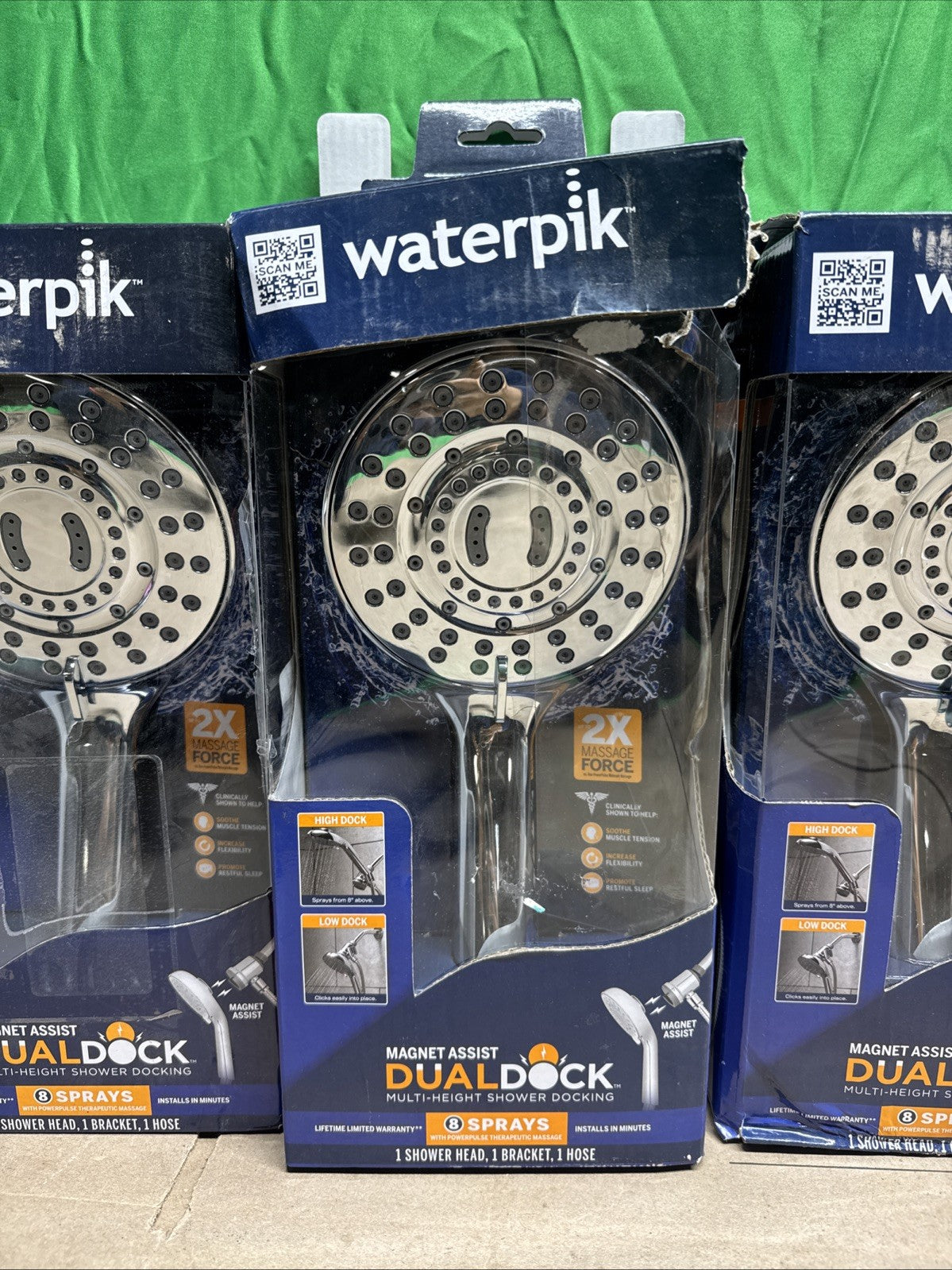 Waterpik 8-Spray Wall Mount Magnet Multi Height Handheld Shower Head 1.8 GPM