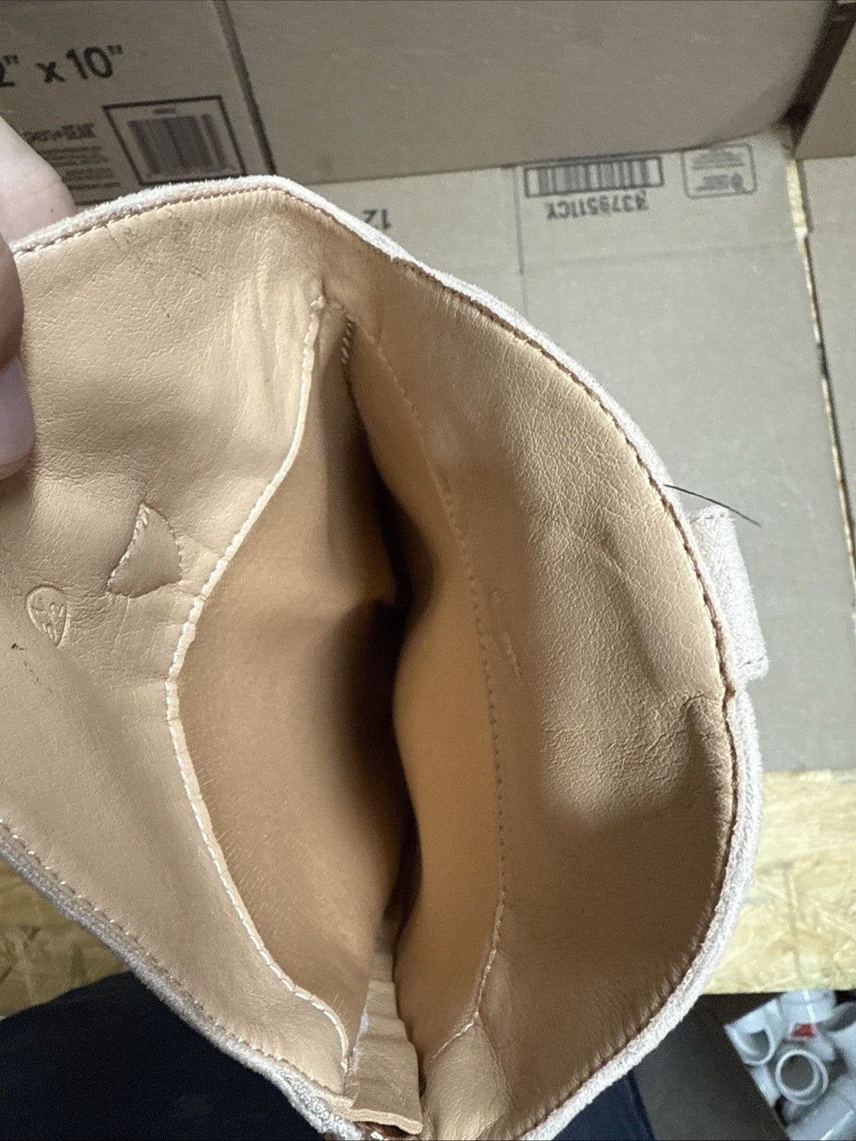 women’s size 5 1/2 light pink knee-high western boot 3 inch heel