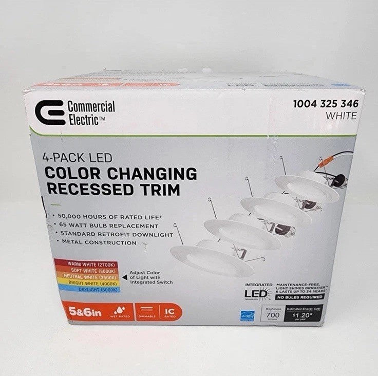 Commercial Electric 5/6 in. CEC T20 New Construction/Remodel White Dimmable LED