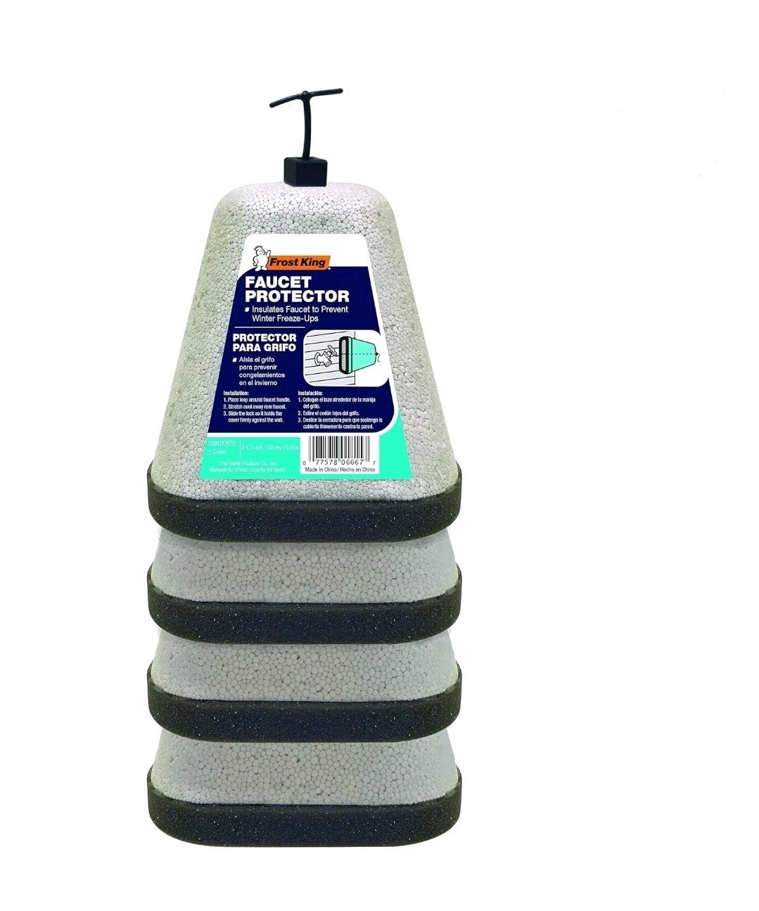 Eco-Friendly Foam Faucet Covers - 4 Pack Gray Insulation for Outdoor Faucets