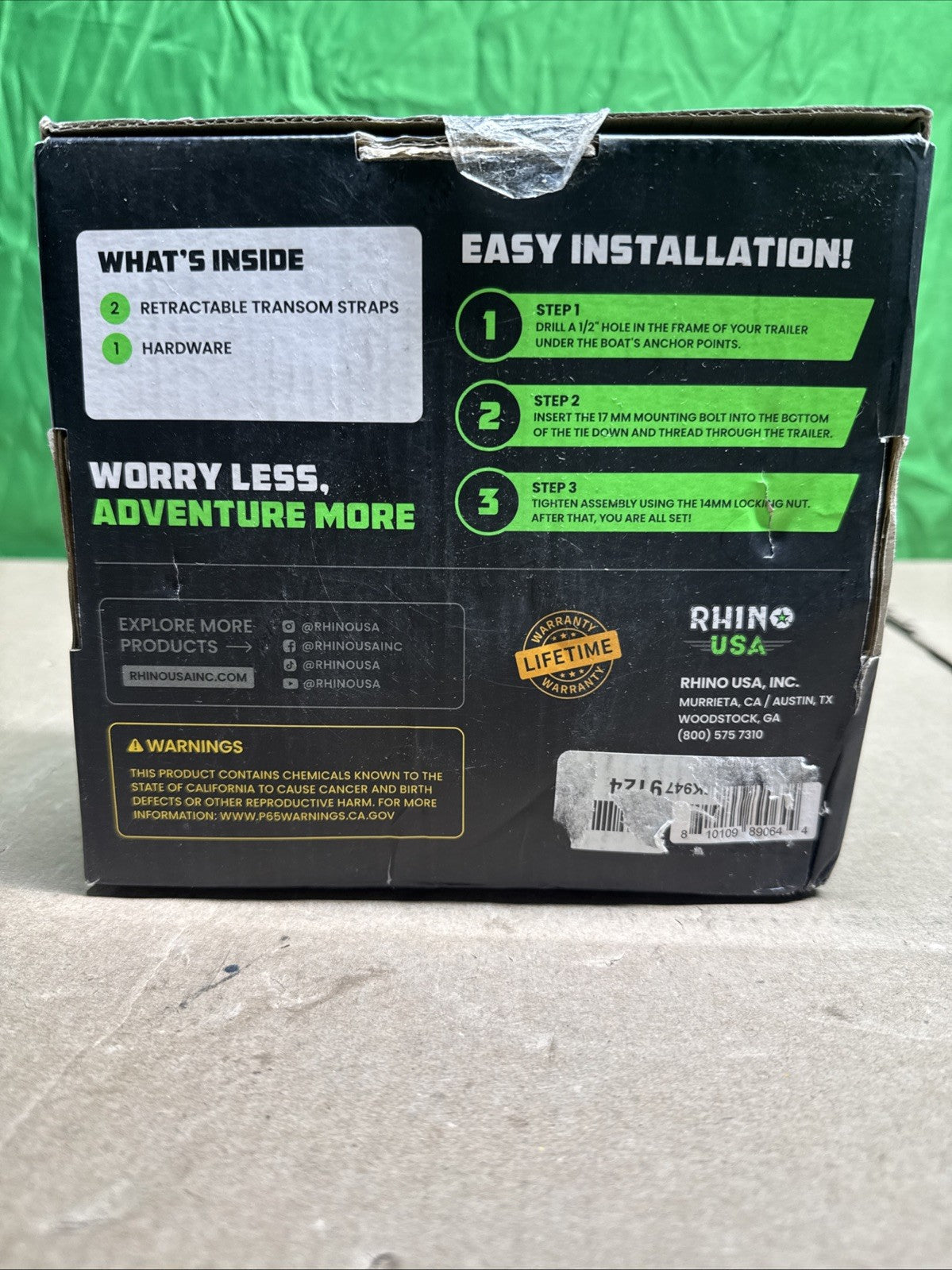 43in Durable Polyester Trailer Straps for Boats & Jet Skis - 2PK Stainless Steel