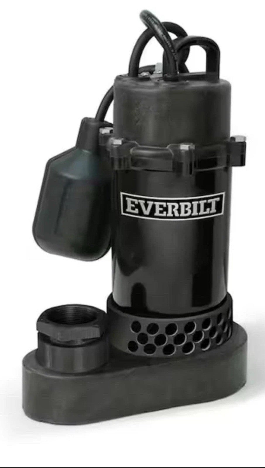 Everbilt 1/3 HP Corrosion Resistant Aluminum Sump Pump w/ Tether Switch Used