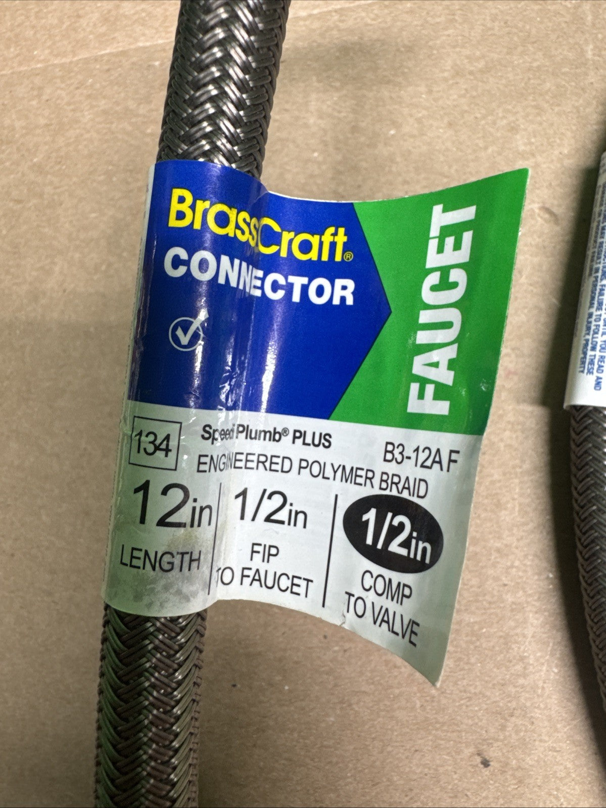 LOT OF 19 Brass Craft Faucet Connector 1/2 x 1/2 x 12 B3-12A F