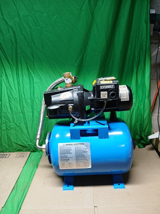 Everbilt 1/2HP Jet Pump/Tank Combo Cast iron with 6 Gallon Tank Used Excellent