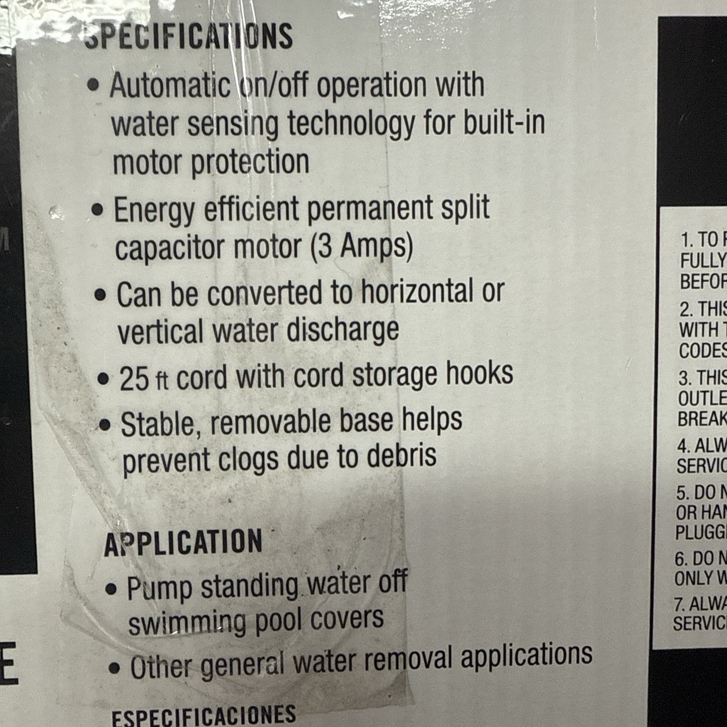 Everbilt Submersible Pool Cover Pump 1/4 Hp HDPCP25 - New Open Box Tested