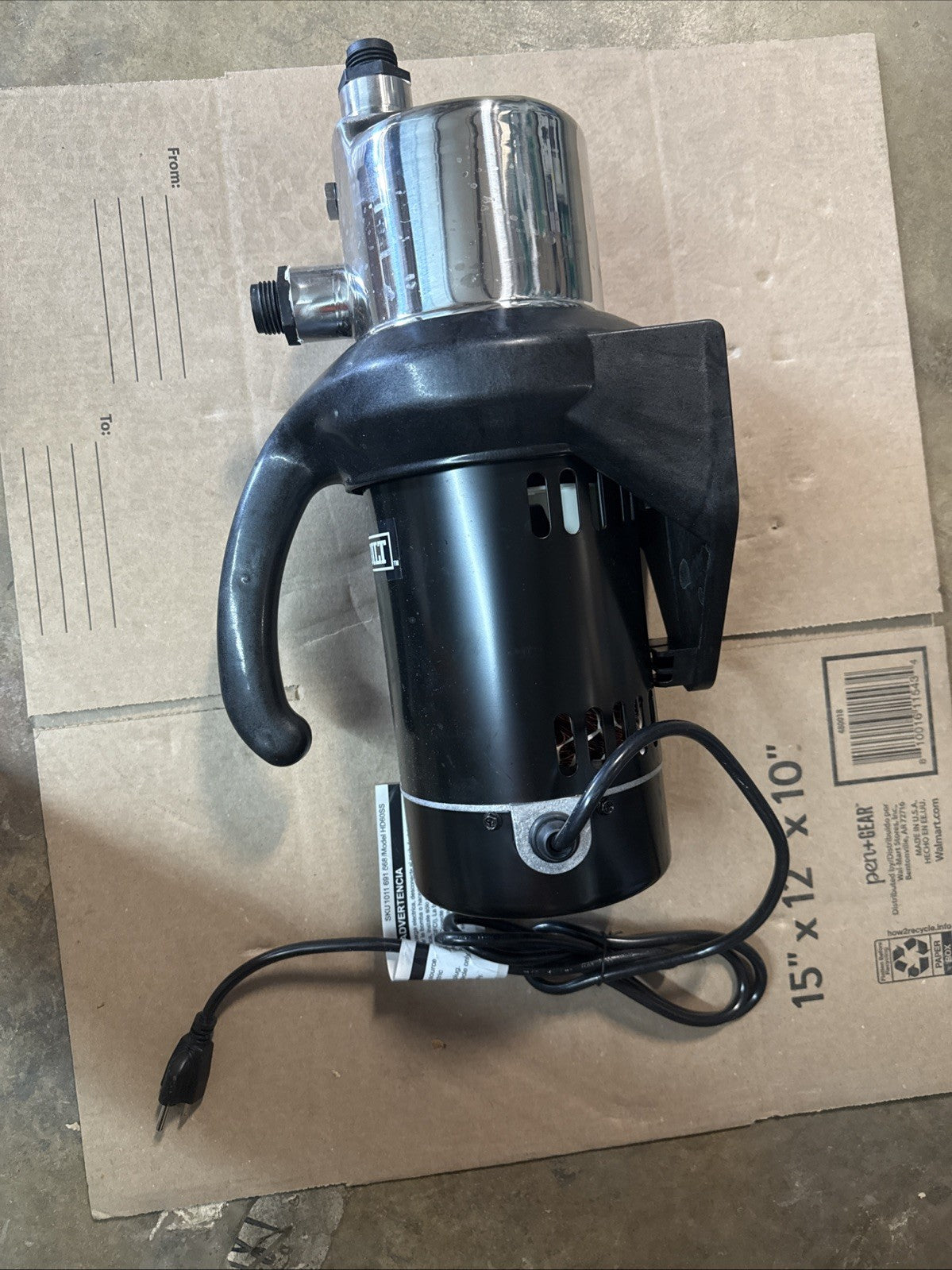 EVERBILT HD60SS 1 HP Stainless Steel Portable Lawn Irrigation Pump Used