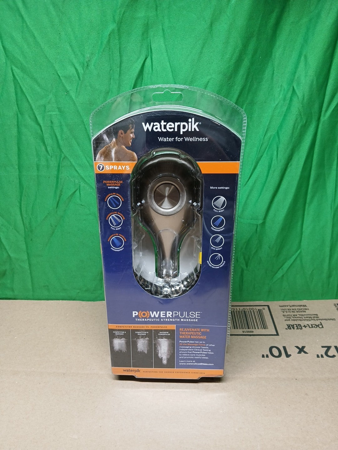 Waterpik PowerPulse Massage Hand Held Shower Head Brushed Nickel 7 Settings