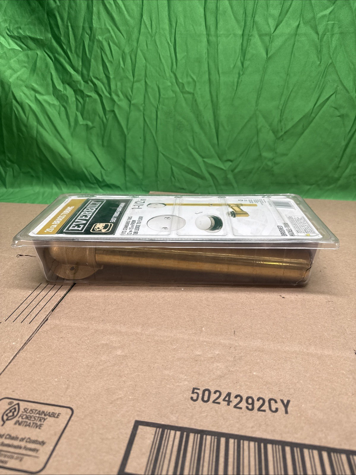 Everbilt Easy Touch 1-1/2” 20-Gauge Brass Pipe Waste & Overflow Drain in Nickel