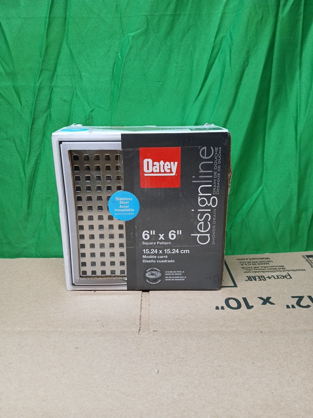 Oatey 6 in. x 6 in. Square Drain Shower Grate in Stainless Steel Square