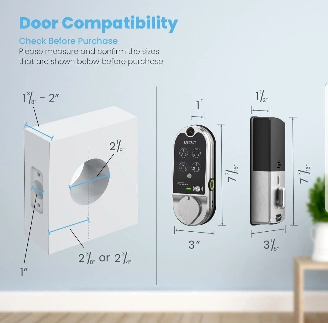 LOCKLY VISION Smart Lock & Video Doorbell Deadbolt Edition Wi Fi Bluetooth Touch