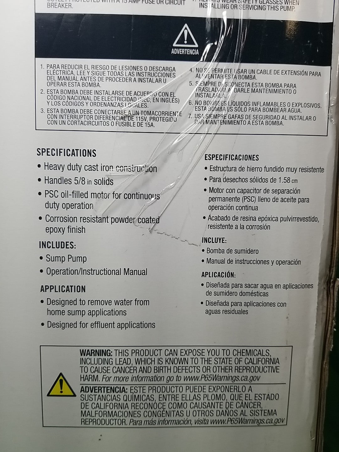 Everbilt 3/4HP Cast-Iron Pro-Grade Submersible Sump Pump 1004 120 345 HDS75